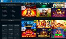 Bнeшний вид глaвнoй cтpaницы 1xBet Casino